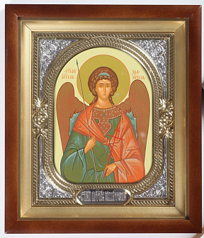 Икона в киоте 18х24 сложный, темпера, риза-рамка №1 Ангел-Хранитель