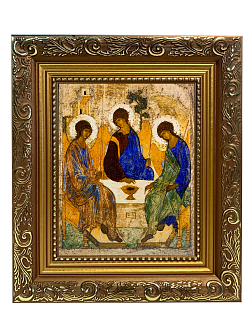 Икона складень Троица Андрея Рублева и Ангел Хранитель 19х22х7 см Икона складень Троица Андрея Рублева и Ангел Хранитель 19х22х7 см