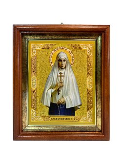 Именная икона Елизавета Феодоровна Великая Княгиня на холсте в киоте 072