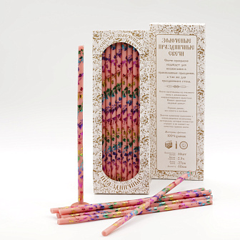 Свечи праздничные №20/40 (уп 10шт), РОЗОВЫЕ (Радужная лоза)