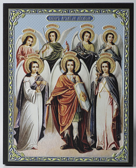 Икона на доске 13х15 объёмная печать, лак Собор Архистратига Михаила