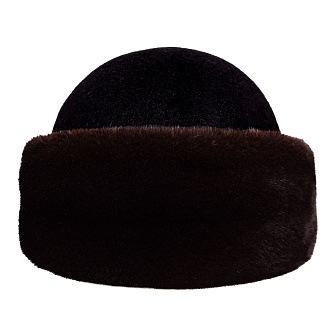 Скуфья женская зимняя на фетровой основе, мех норка