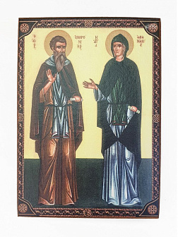 Икона под старину Преподобные Андроник и жена его Афанасия