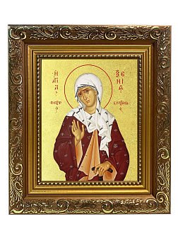 Икона "Ксения Петербуржская", св. блаж., с золочением поталью, 10К1-УЛ