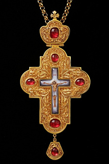 Крест наперсный филигрань №0018 финифть /золочение/