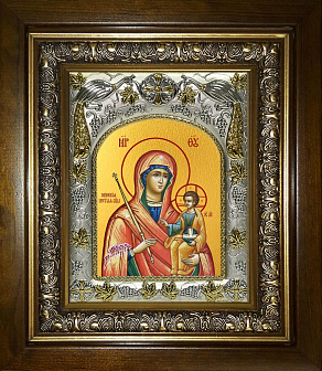 Икона Минская икона Божией Матери, в деревяном киоте