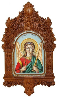 Рукописная икона ''Ангел Хранитель'' на кипарисе