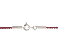 Шнурок шелковый крученый, "София", d 1,5 мм, тёмно - розовый шелк, серебро 925°