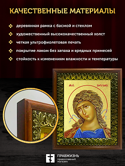Икона Ангел Златые власы с золочением, деревянная рамка с басмой и стеклом 18х21х2,5 см 1136 Икона Ангел Златые власы с золочением, деревянная рамка с басмой и стеклом 18х21х2,5 см 1136