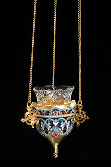 Лампада филигранная №26 эмаль роспись / золочение