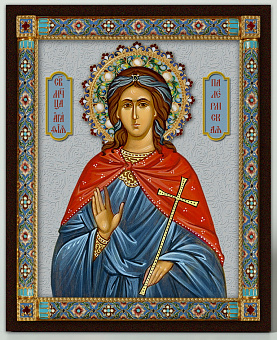 Икона на доске 13х15 объёмная печать, лак Агафия