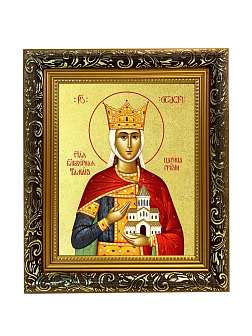 Икона "Тамара", св. блгв. царица, с золочением поталью, 10Т2-УЛ Икона "Тамара", св. блгв. царица, с золочением поталью, 10Т2-УЛ