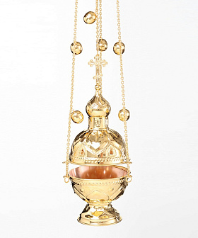 Кадило круглое большое №3 чеканное золочение с позвонцами