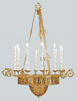 Паникадило 1 ярус 12 свечей литое золочение