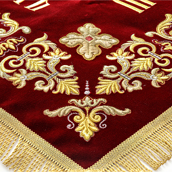 Плащаница выносная вышивка объемная автомат+ручная изображение живопись Спасителя Плащаница выносная вышивка объемная автомат+ручная изображение живопись Спасителя