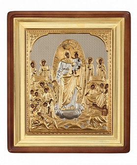 Серебряная православная икона ''Серафим Саровский''