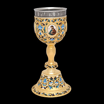 Потир 2.0л 4-финифти, филигрань, эмаль "№2" / золочение / нержавеющий стакан