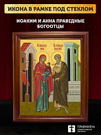Икона Иоаким и Анна праведные, деревянная рамка со стеклом 15х18х2 см 078