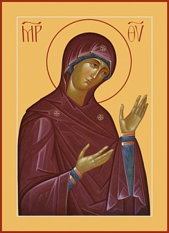 Икона православная ''Божия Матерь'' Деисусная