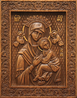 Икона резная Неустанная помощь