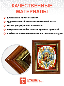 Икона Божией Матери "Неопалимая Купина" с золочением поталью, 03044-УЛ