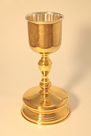 Потир-чаша 1.5 с вкладышем(мельхиор) серебрение золочение