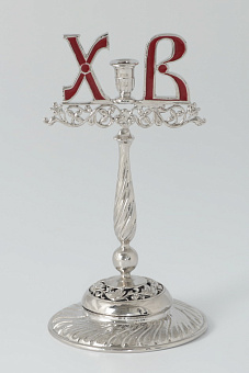 Подсвечник ХВ пасхальный с эмалью никель №1