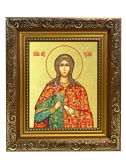 Икона "Иулия (Юлия)", cв. мц., с золочением поталью, 10056-УЛ Икона "Иулия (Юлия)", cв. мц., с золочением поталью, 10056-УЛ