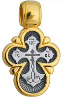 Крест нательный «Лучезарный», серебро 925 пробы, позолота 999 пробы