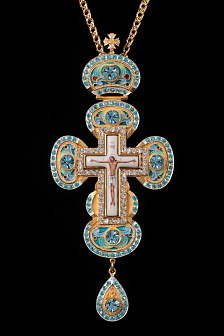 Крест наперсный №9 / золочение / серебро эмаль (УИН)