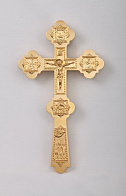 Крест напрестольный №6-20 сложный малый с литыми накладками золочение
