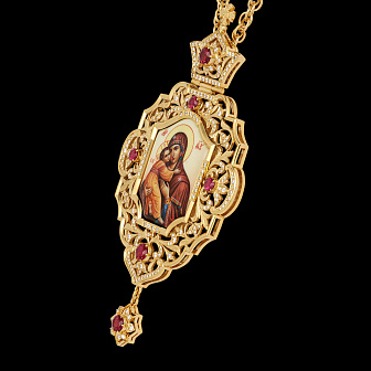 Панагия №1559 / Фианиты деколь / золочение / Владимирская БМ