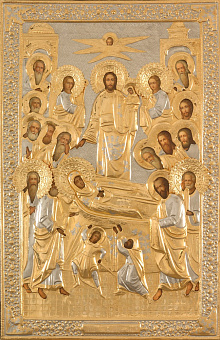 Икона живописная Успения Пресвятой Богородицы 80х120, масло, риза №174, золочение