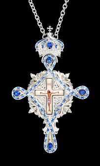 Крест наперсный №  80 эмаль /серебрение/