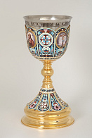 Потир 1.5л 4-финифти, филигрань, эмаль / золочение / нержавеющий стакан
