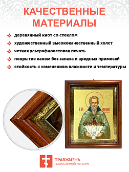 Икона "Стилиан Пафлагонский", св. прп., с золочением поталью, 09С9-УЛ