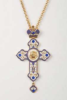 Крест наперсный № 187 штампованный,эмаль /золочение/