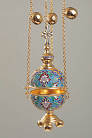 Кадило круглое филигрань, эмаль / золочение