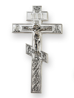 Крест напрестольный №16 литьевое распятие, гравировка серебро (УИН) Крест напрестольный №16 литьевое распятие, гравировка серебро (УИН)