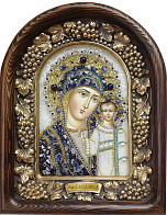 Икона ''Пресвятая Богородица Казанская'' из бисера с камнями