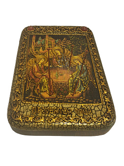 Икона ''Святая Троица'' ручной работы из дуба