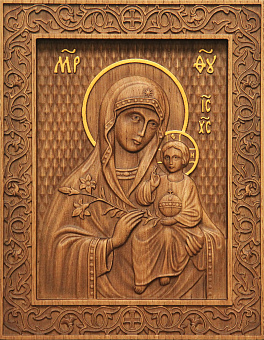 Икона резная Почаевская 12-007-01_EDK