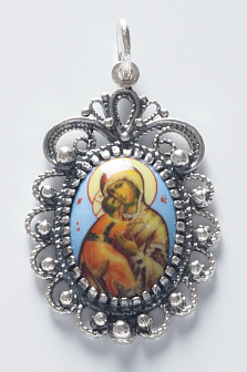 Икона нательная №21 деколь серебро Владимирская БМ
