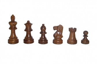 Шахматы классические малые деревянные, розовое дерево, самшит, береза, 32х32 см (высота короля 2,75")