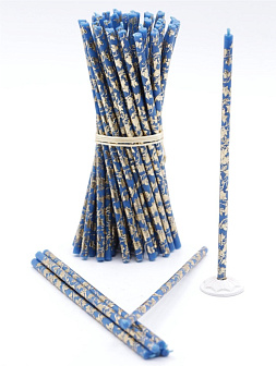 Свечи праздничные №80 (уп 50шт), СИНИЕ (Золотая лоза)