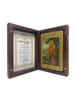 Настольная икона ''Святая праматерь Ева'' на мореном дубе