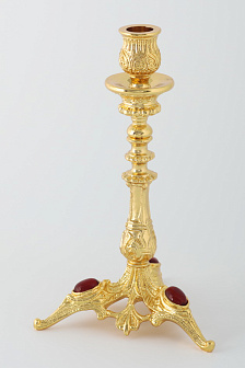 Подсвечник с литым основанием золочение камни