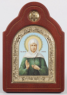 Икона настольная 9х12 фигурная, канвас, №1 Матрона Московская (с венчиком)