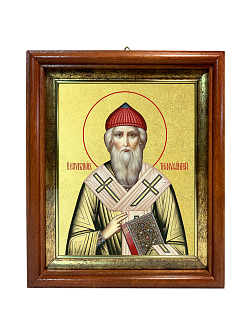 Икона "Спиридон Тримифунтский", свт., чудотв., с золочением поталью, 09102-УЛ