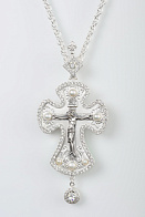 Крест наперсный № 120 /серебрение/ литьевое распятие